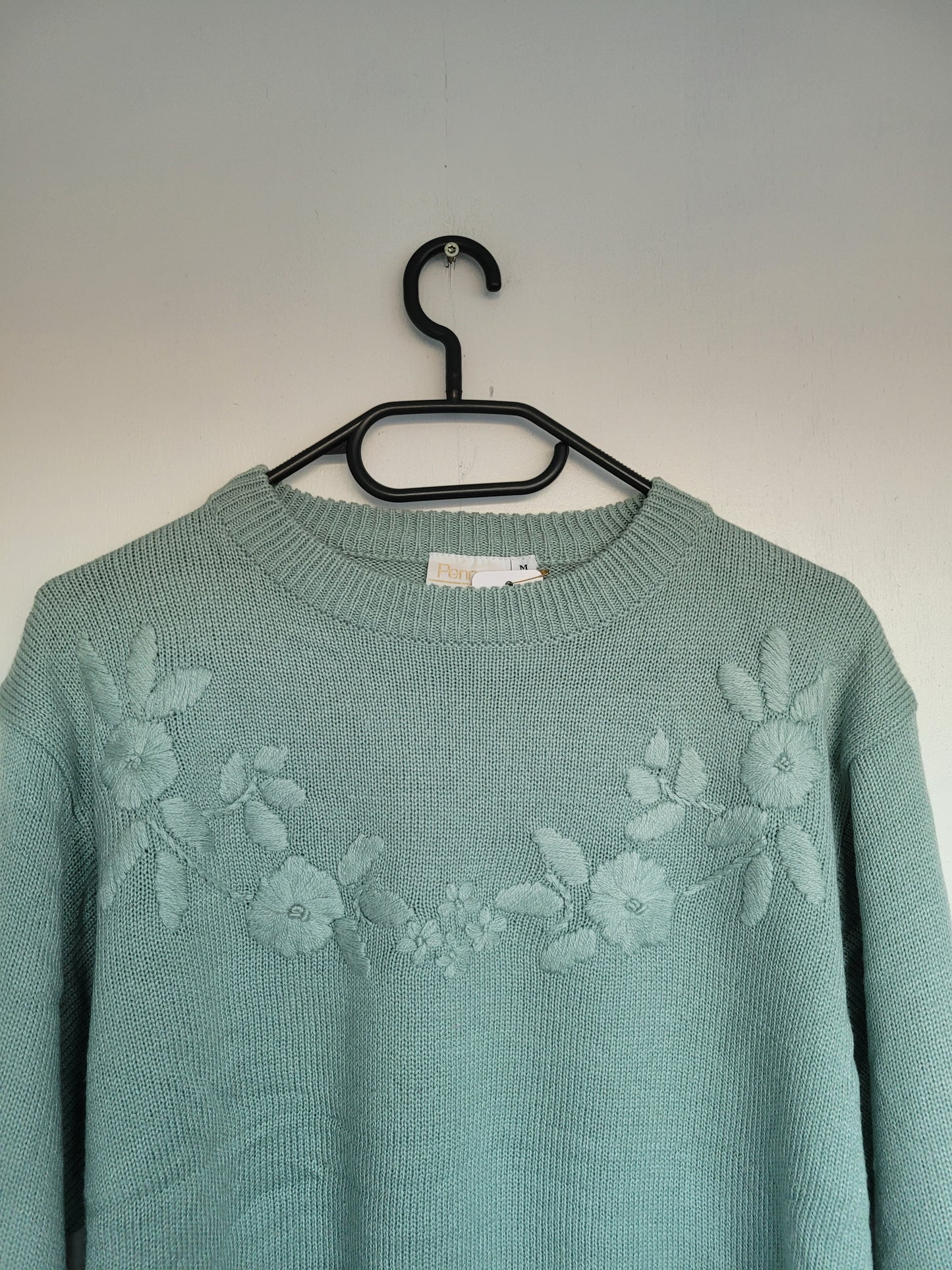 Soft Blue Flowers trui - M
