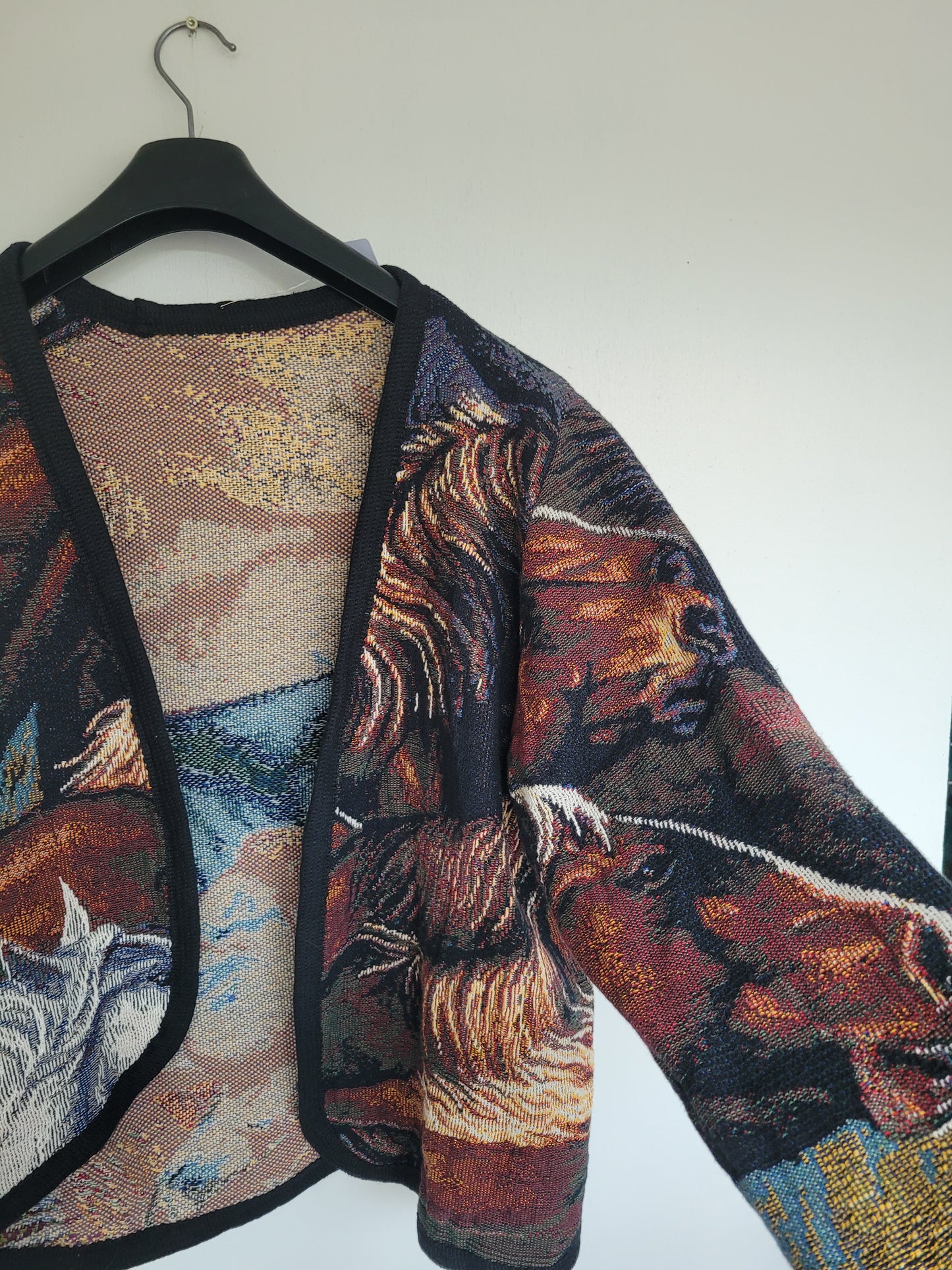 Wild at Heart ๐ - vintage tapestry jasje met paarden hoofden - maat M/L