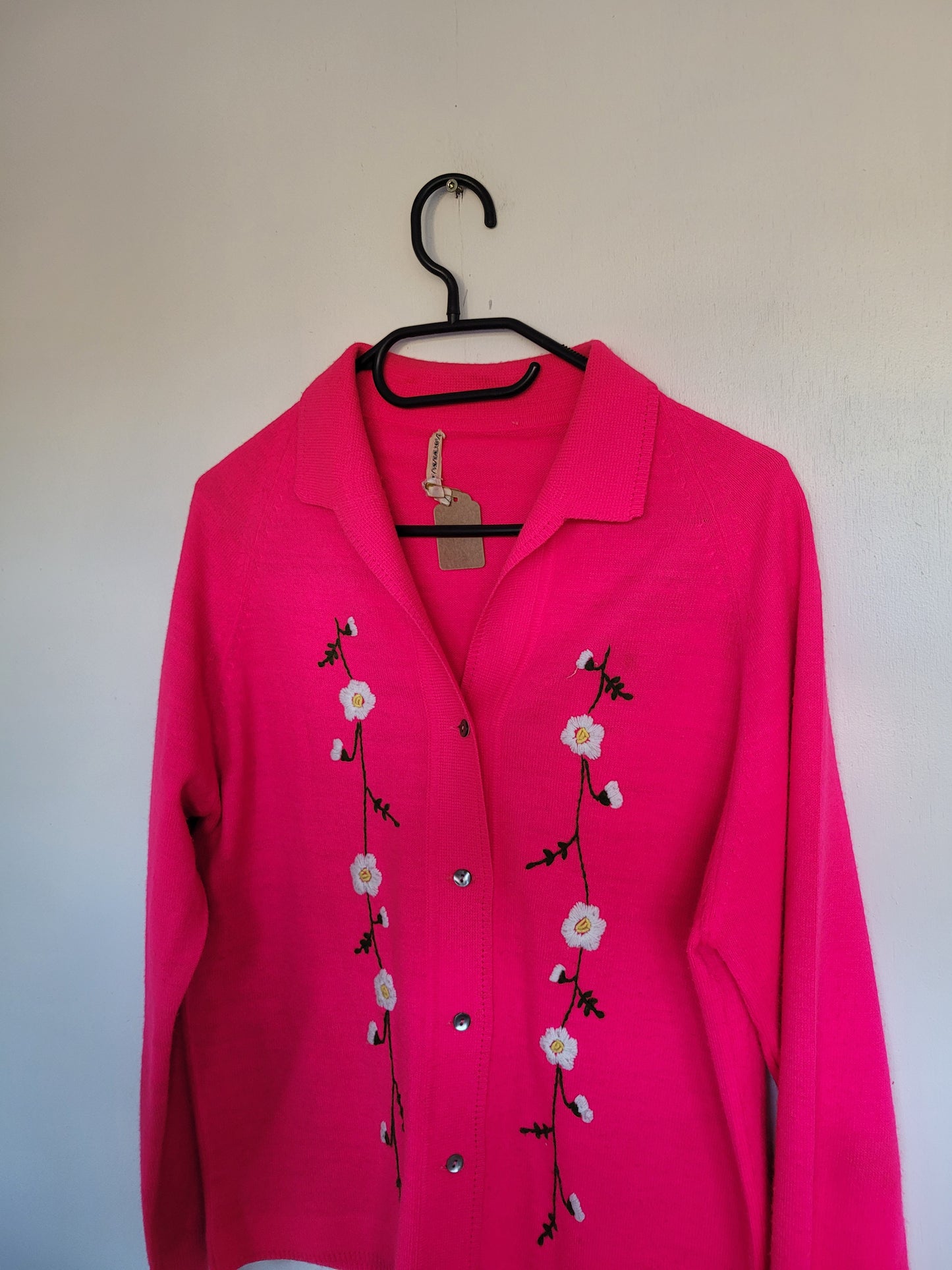 Neon Pink Flowers vest - S/M