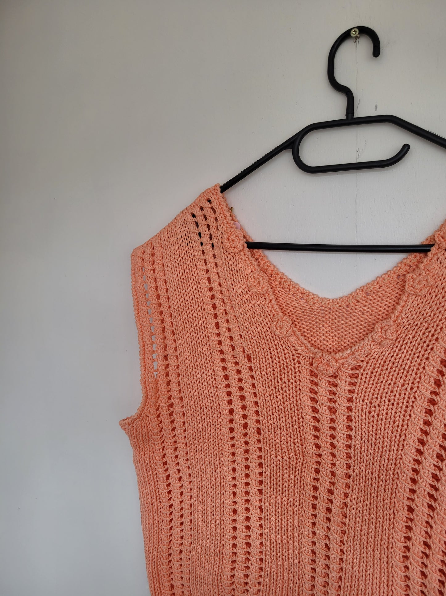 Koraalroze/oranje gehaakte cropped top - L/XL