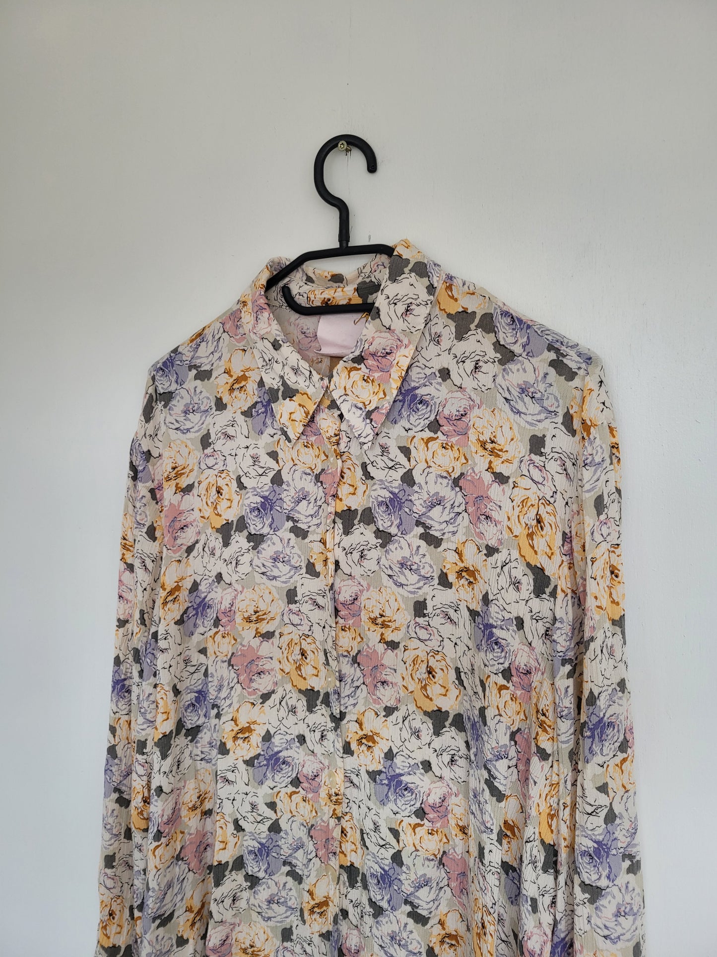 Pastelkleurige bloemen blouse - L/XL