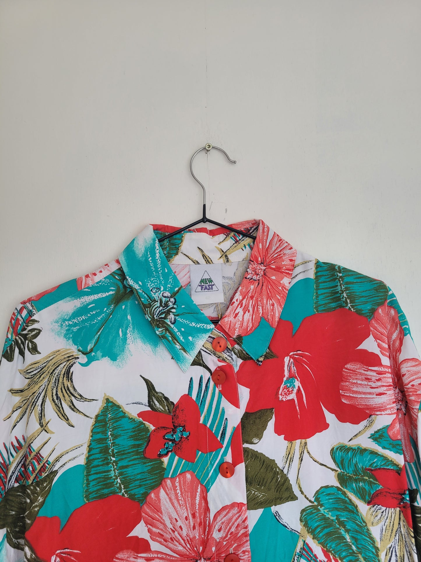 Tropical Chapters - vintage blouse met tropische Hawaii print - maat XL