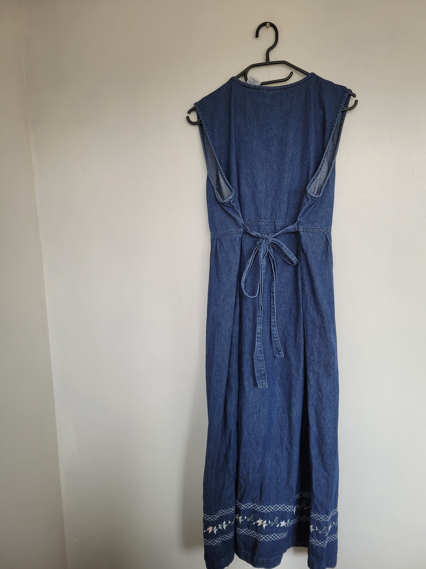 Denim bloemen jurk - M