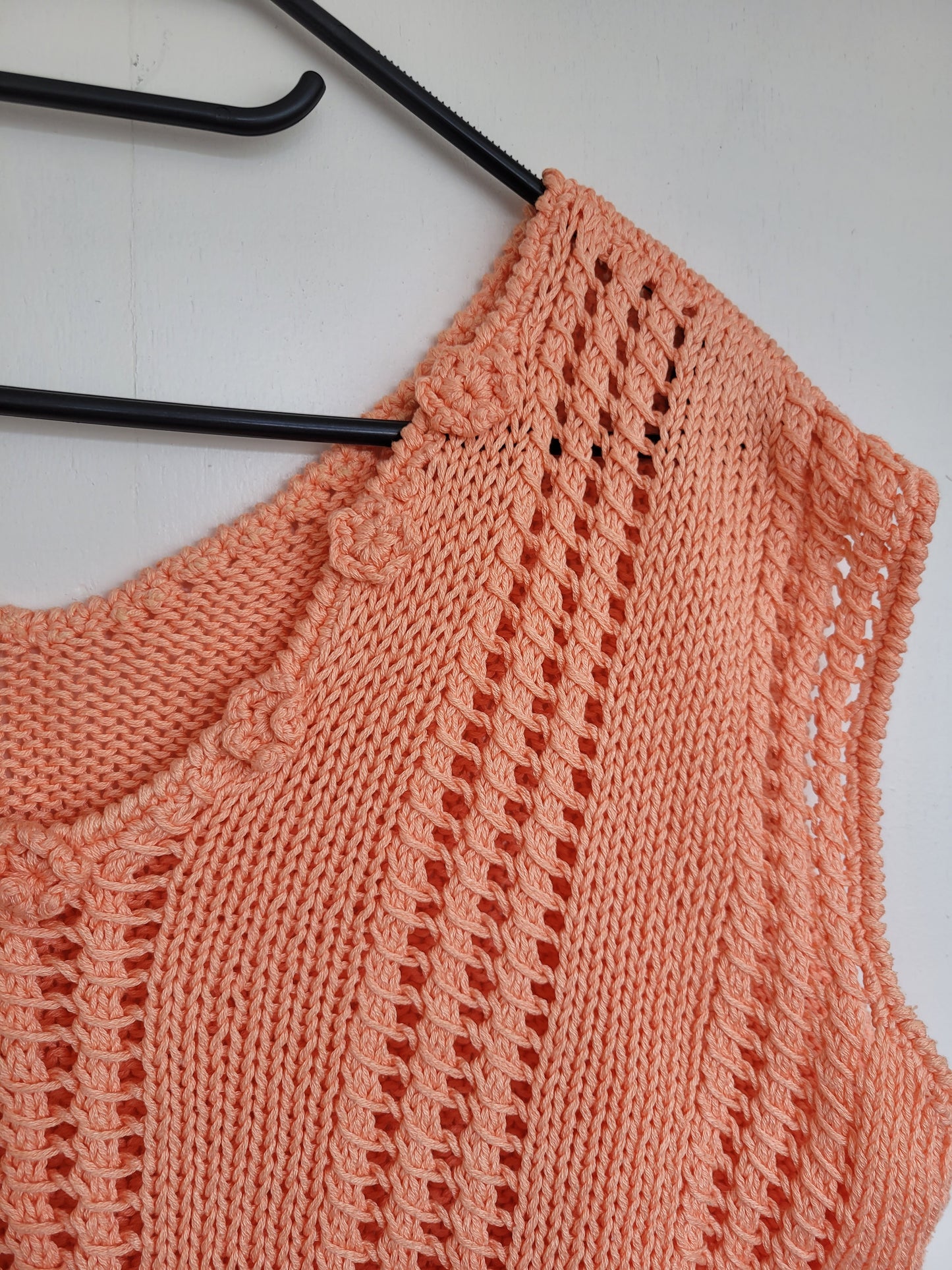 Koraalroze/oranje gehaakte cropped top - L/XL