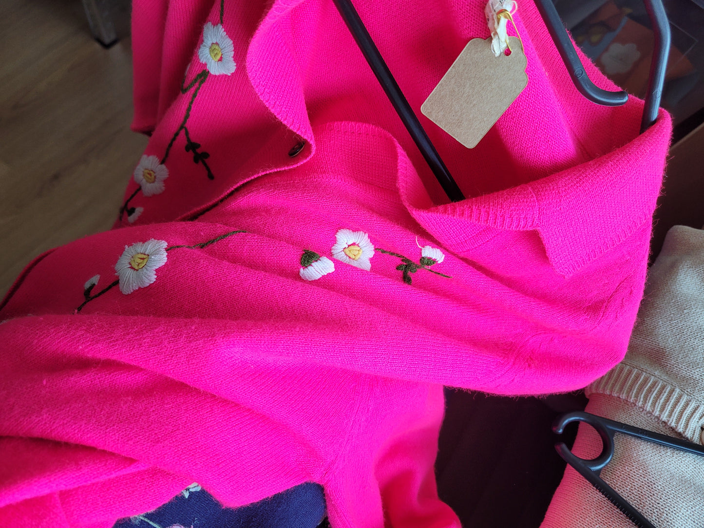 Neon Pink Flowers vest - S/M