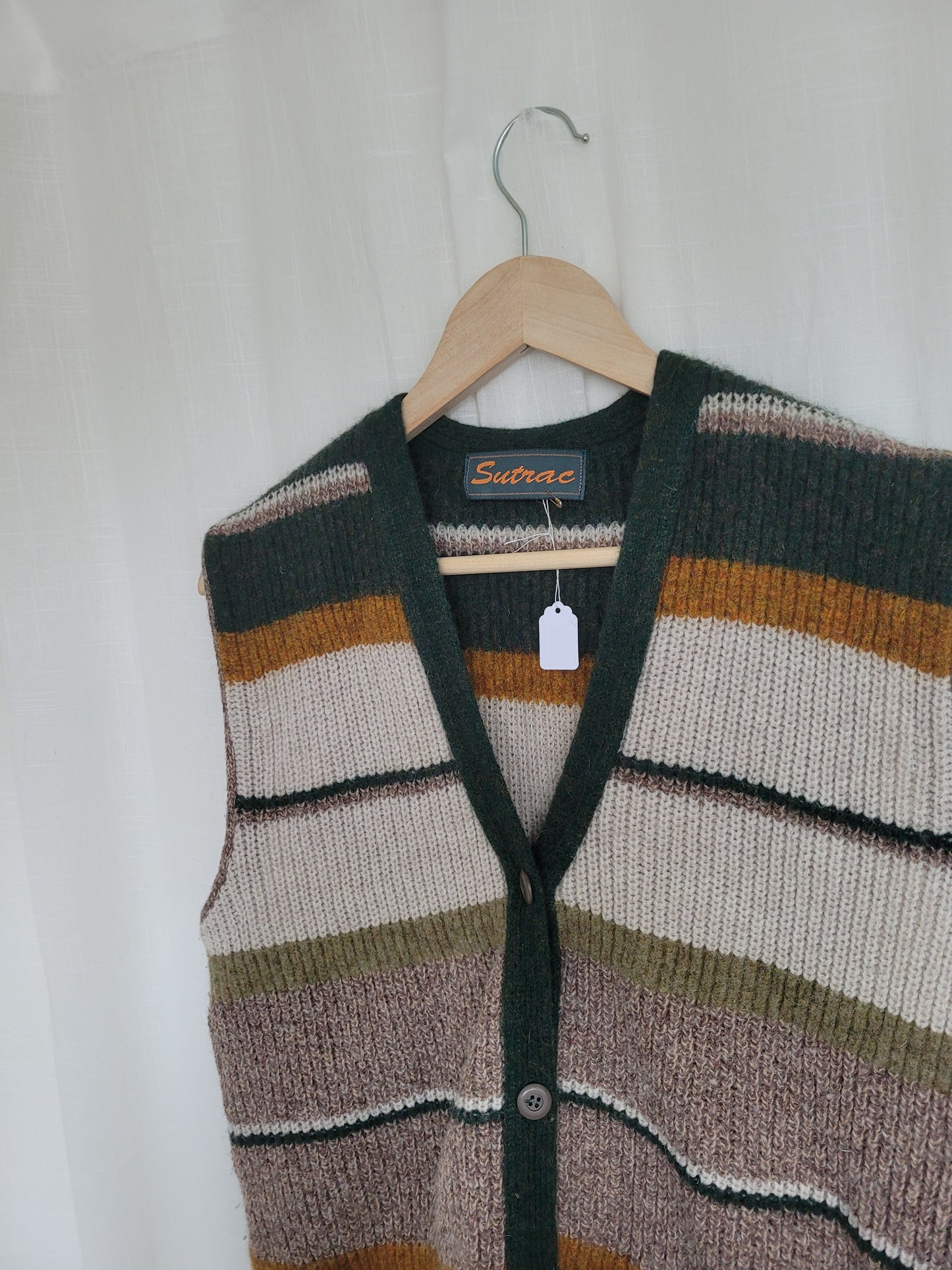 ๐พ Fields at Dawn - vintage striped spencer vest - size M/L