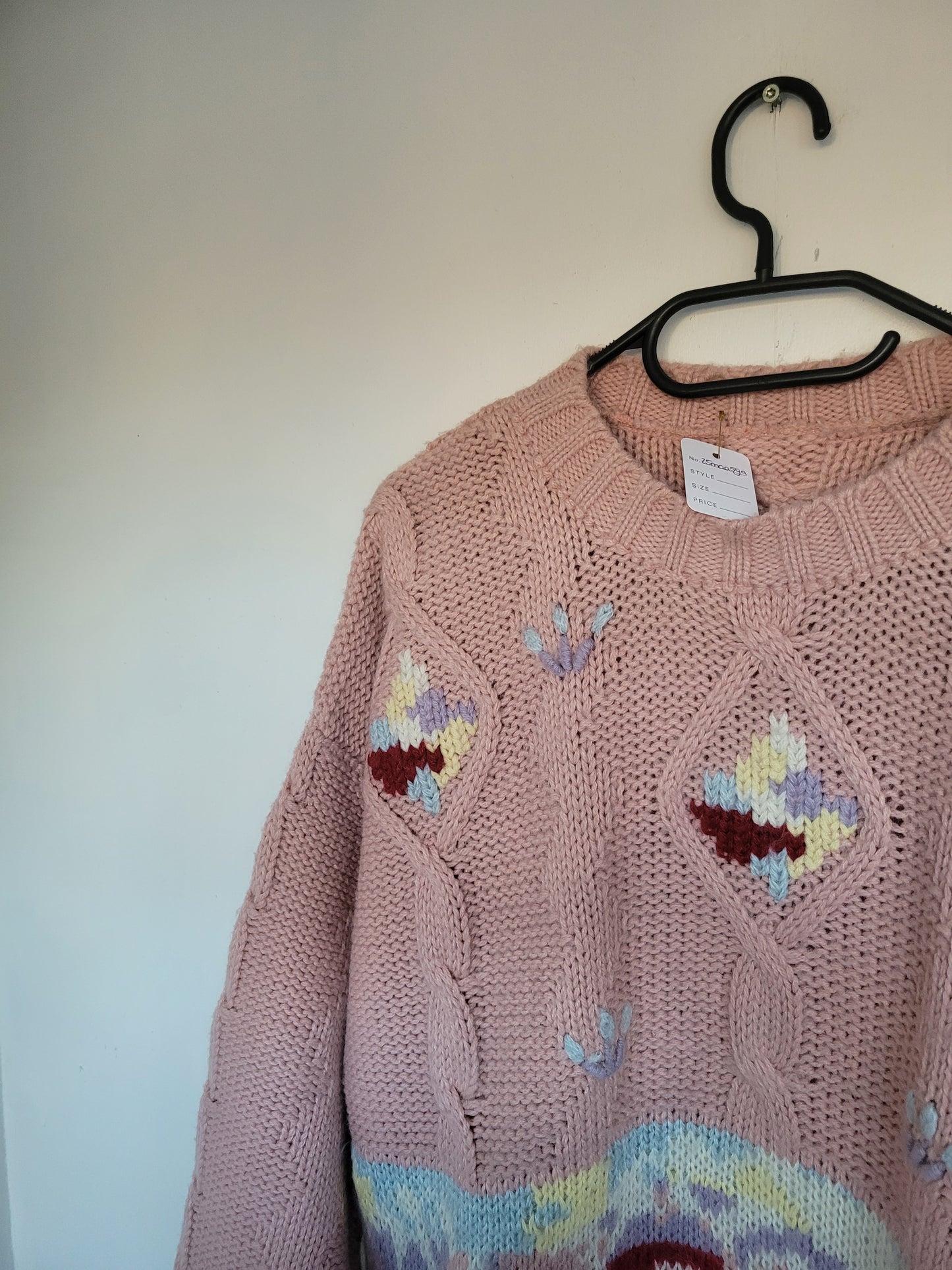 Soft Pink Flowers trui - L/XL