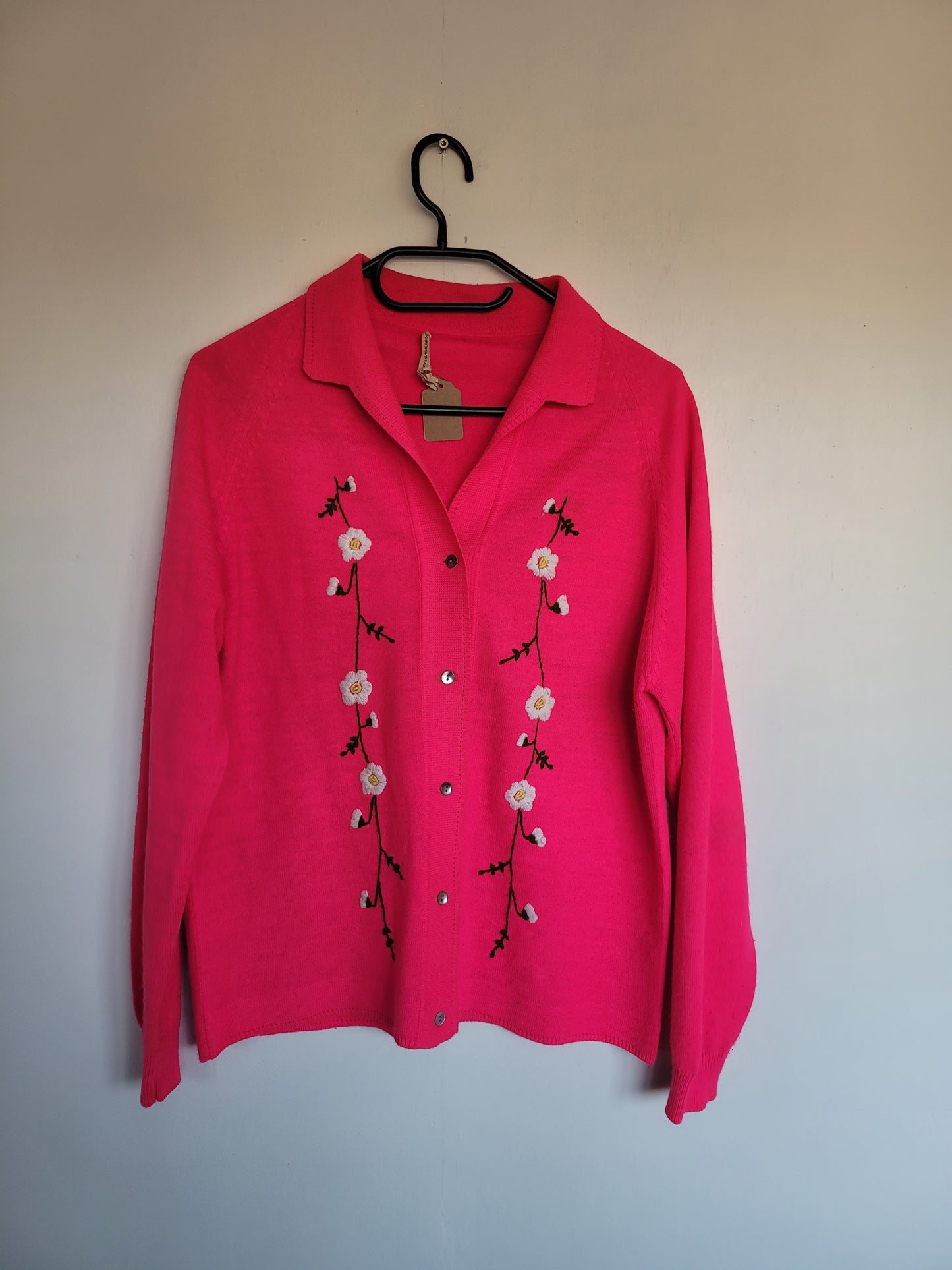 Neon Pink Flowers vest - S/M