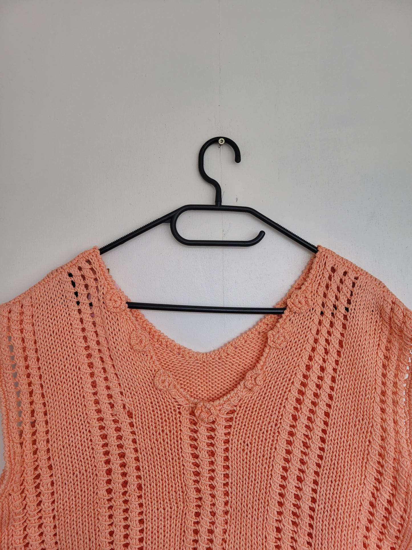 Koraalroze/oranje gehaakte cropped top - L/XL