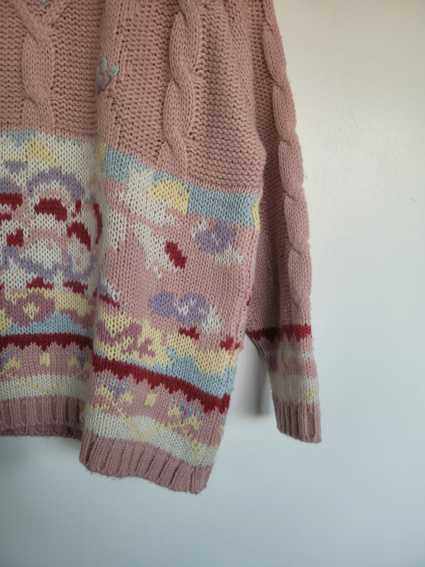 Soft Pink Flowers trui - L/XL