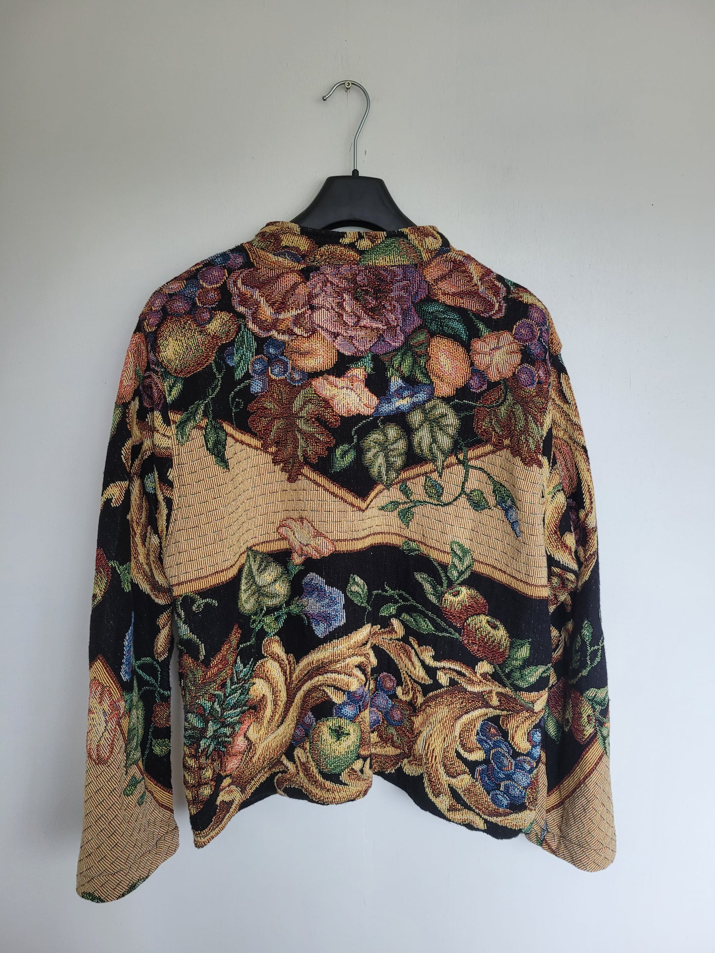 Baroque Botanica - vintage tapestry jasje met prachtige fruit print - maat L