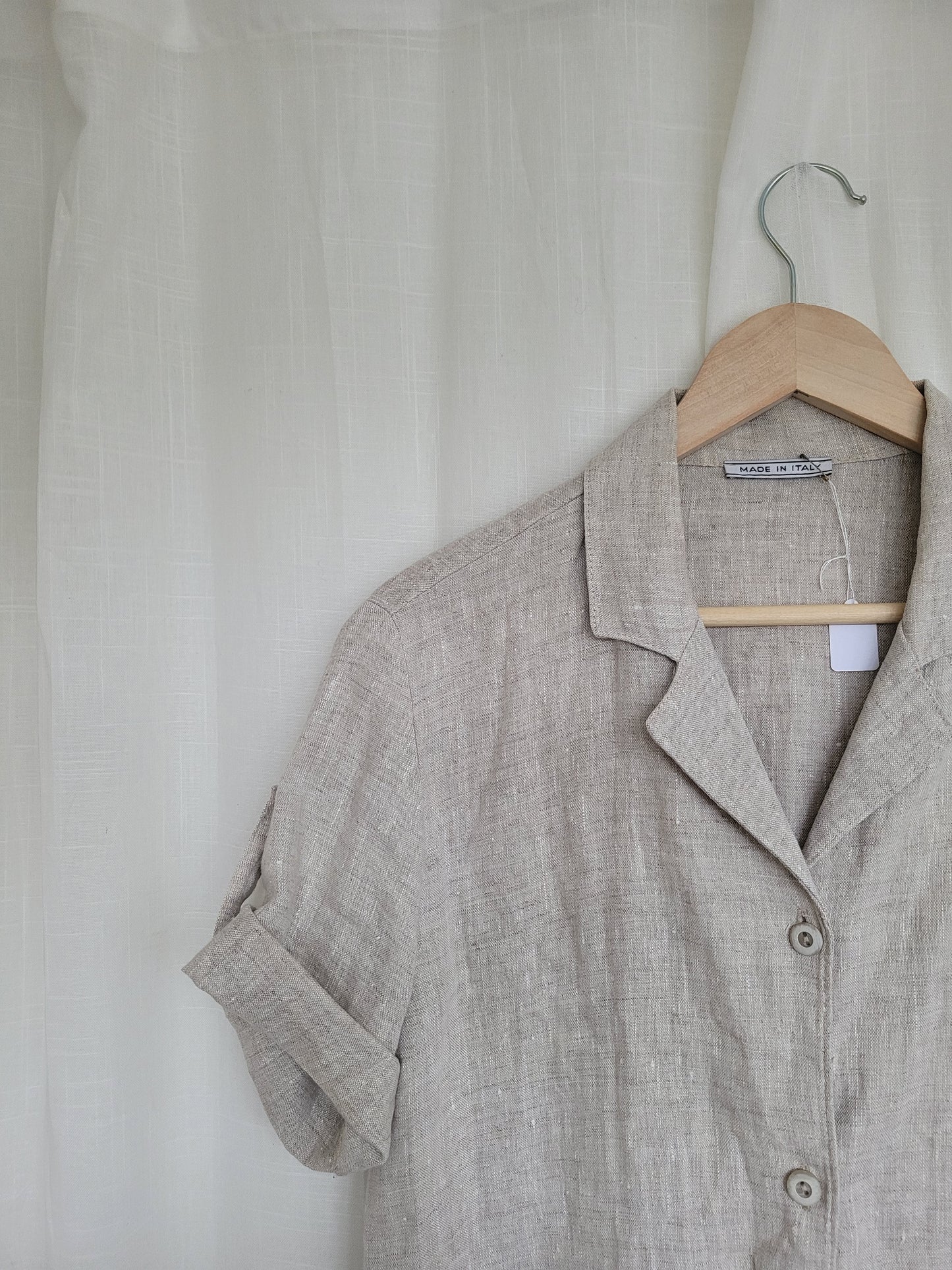 🤍 Quiet Simplicity - simple linen blouse - size M/L