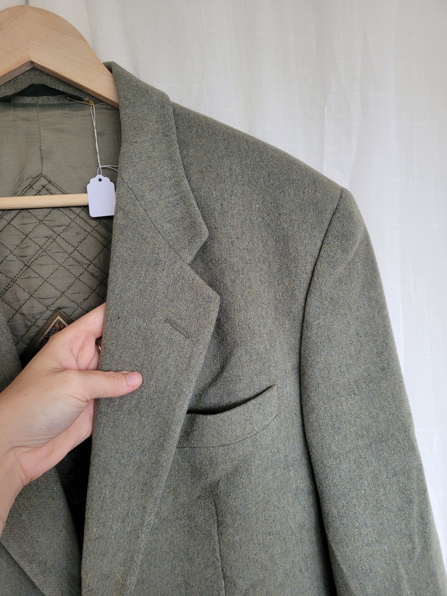 π
Whispers of Dawn - vintage green/grey blazer - size L/XL