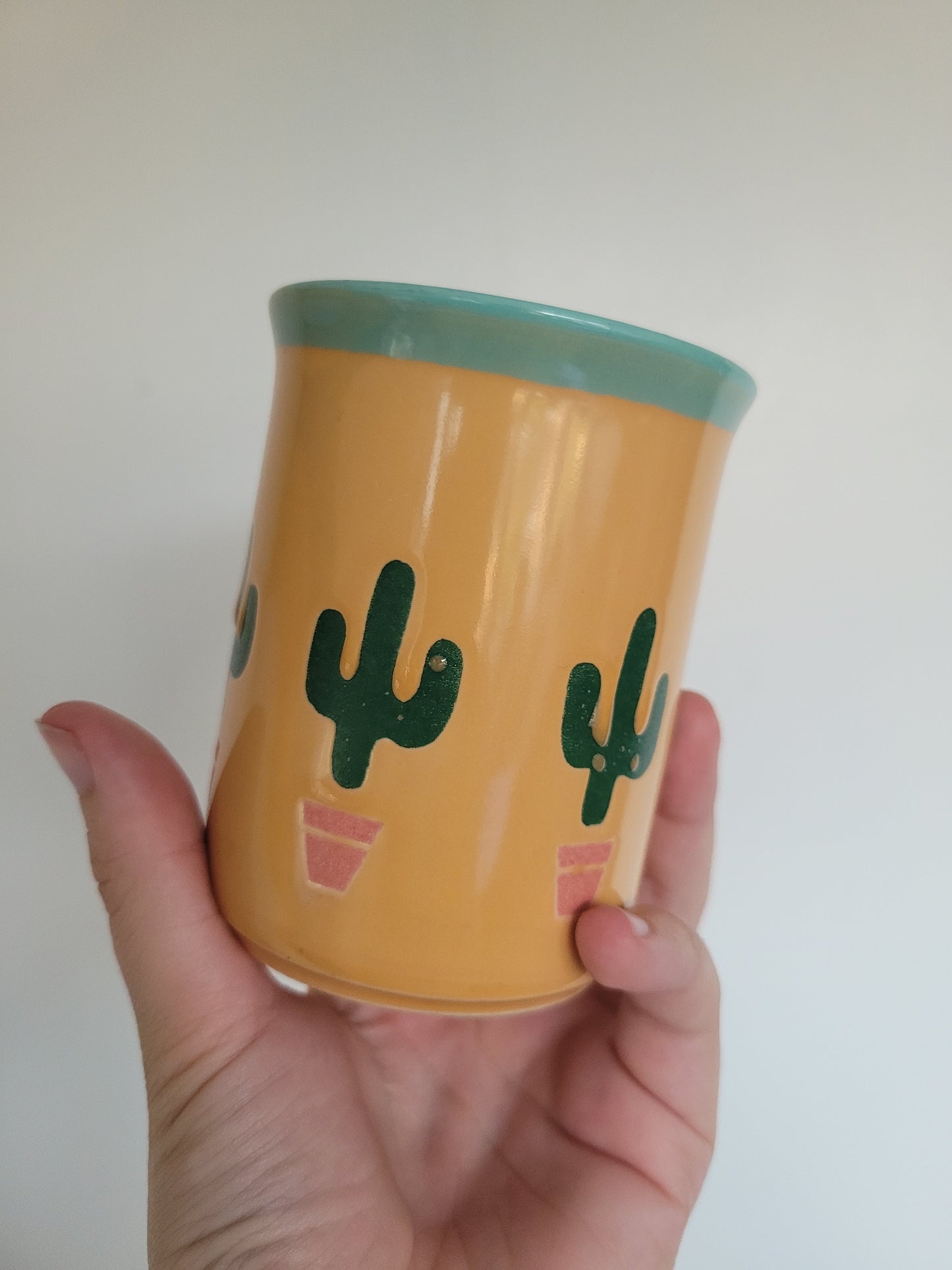 Cactus Sips Mug 🌵 - opvallende gele vintage western mok