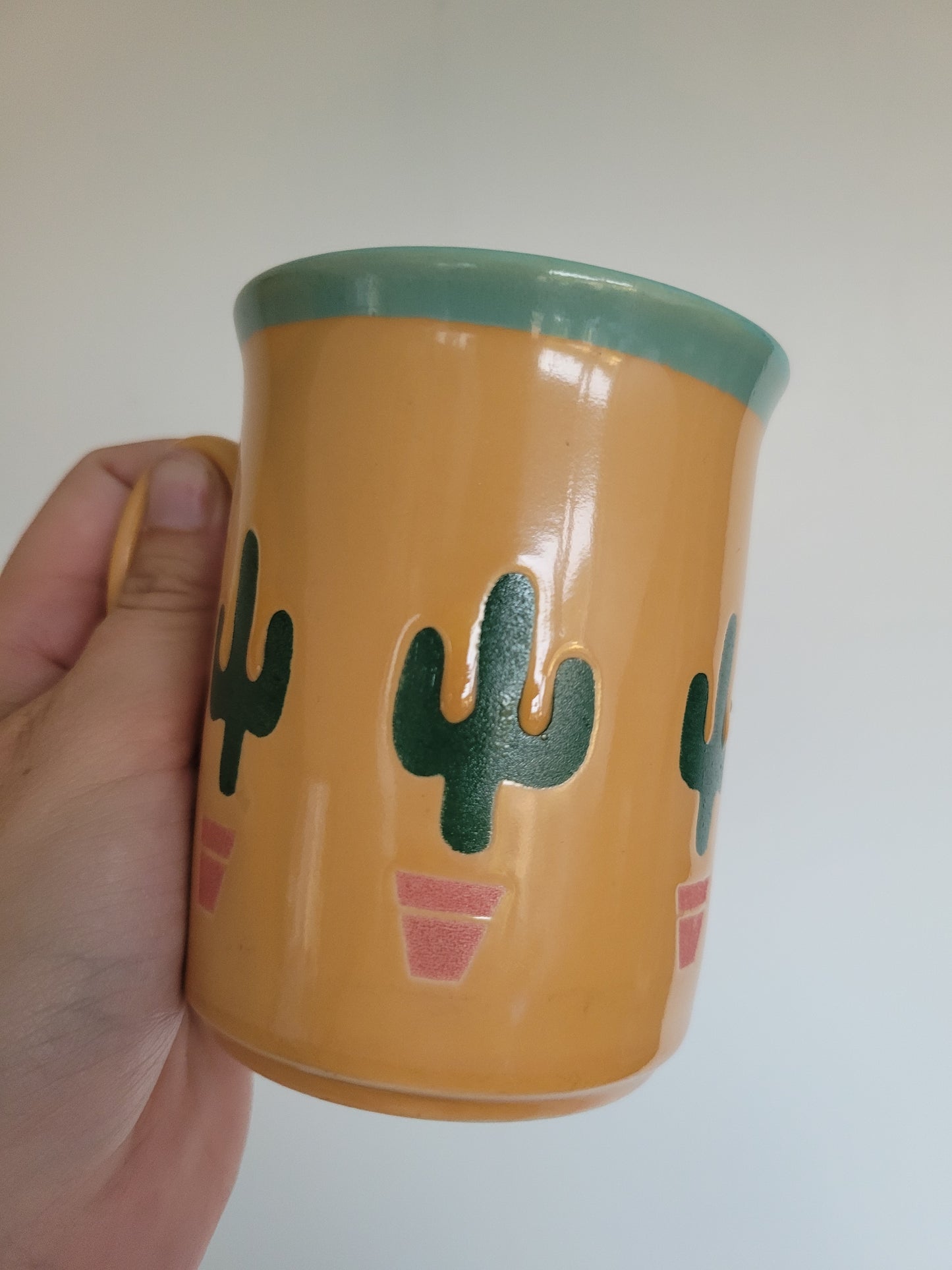 Cactus Sips Mug 🌵 - opvallende gele vintage western mok