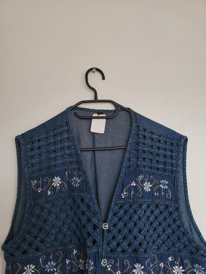 Vintage denim gilet - L