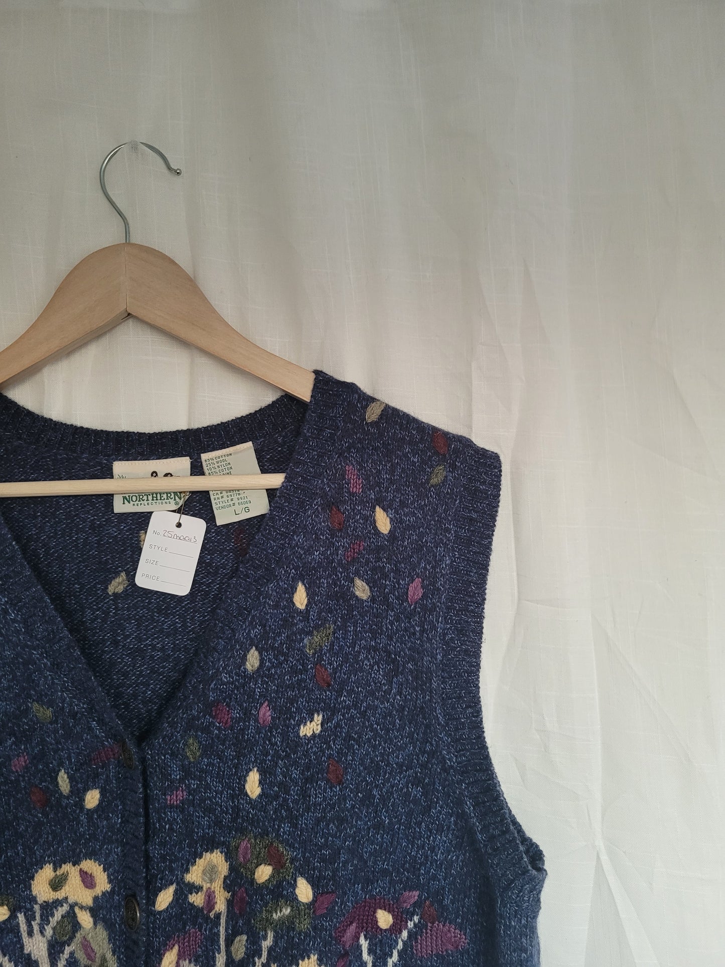Whispering Leaves 🌙 - vintage vest with autumn tree - size L/XL