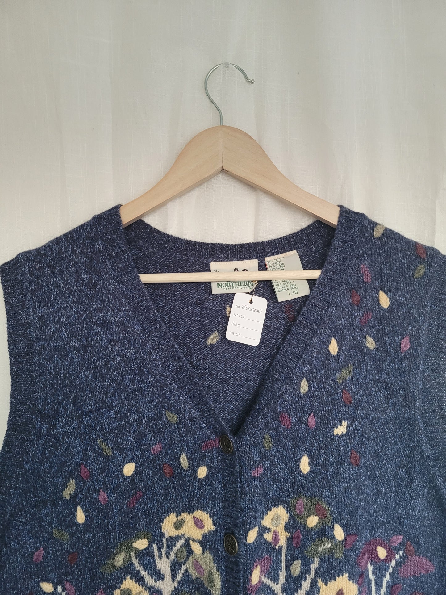 Whispering Leaves 🌙 - vintage vest with autumn tree - size L/XL