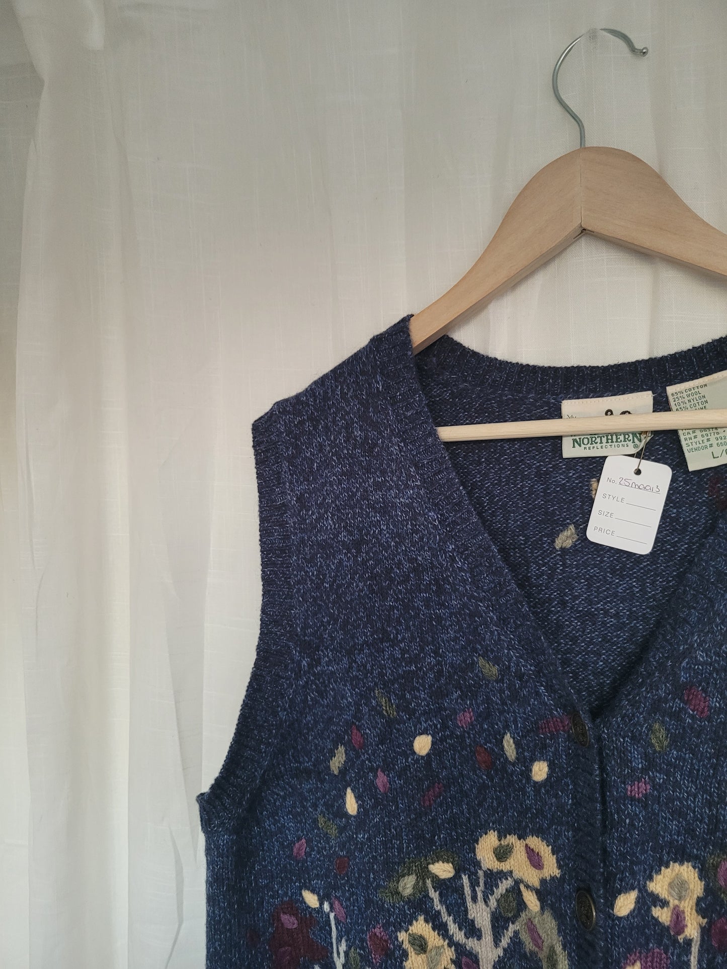 Whispering Leaves 🌙 - vintage vest with autumn tree - size L/XL