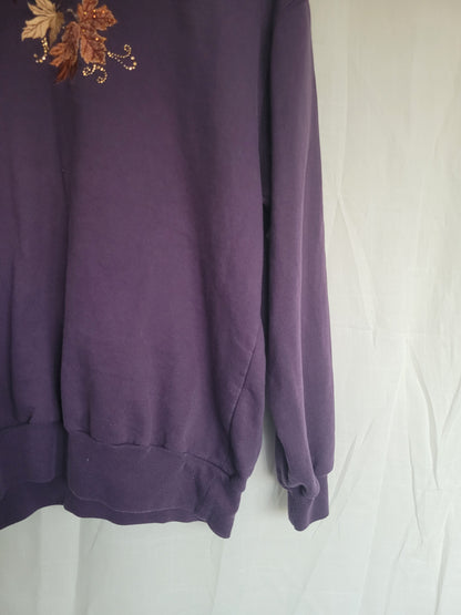 Twilight Leaves 🍁 - vintage crewneck sweater with leaves -size L