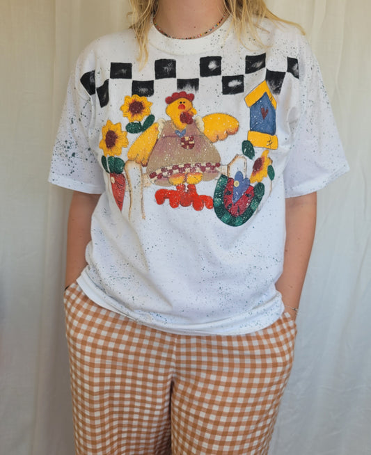 Sunflower Song 🌞 - vintage t-shirt with late summer/autumn print - size L