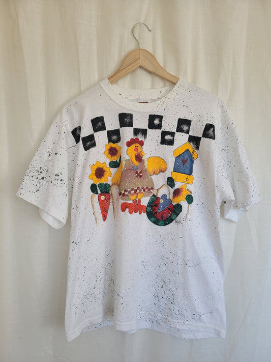 Sunflower Song 🌞 - vintage t-shirt with late summer/autumn print - size L