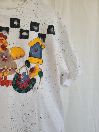 Sunflower Song 🌞 - vintage t-shirt with late summer/autumn print - size L
