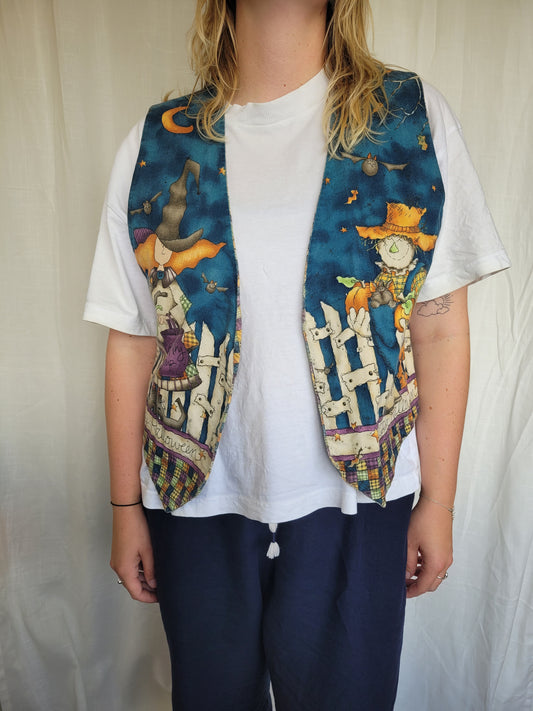 Witching Hour 🍂 - reversible vintage Halloween vest - size L/XL