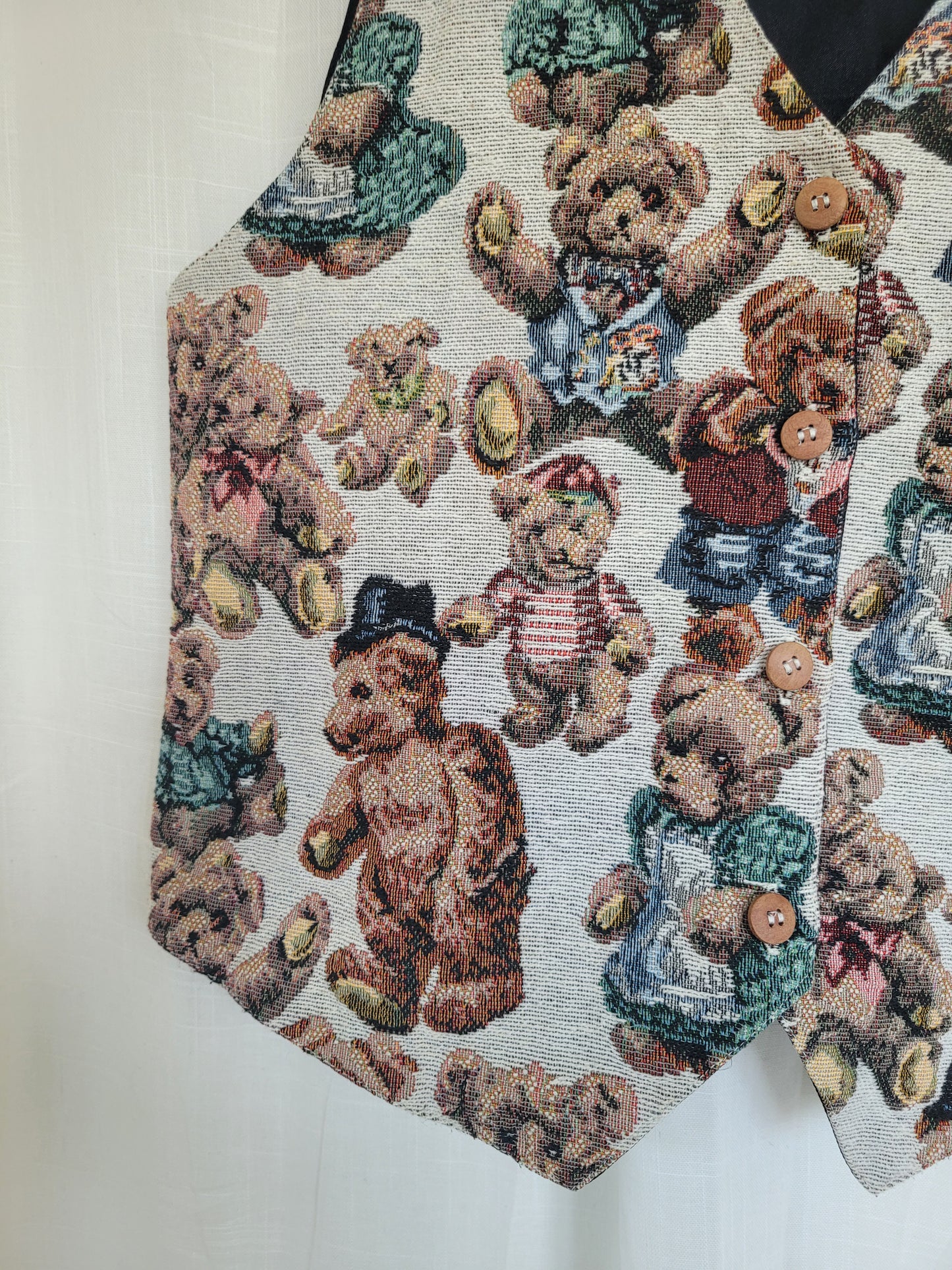 The Bear Pair Vest🧸 - vintage tapestry gilet with bear print - size M
