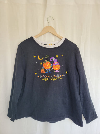 Glitter & Gourd Magic ✨ - vintage Halloween crewneck sweater - size L/XL