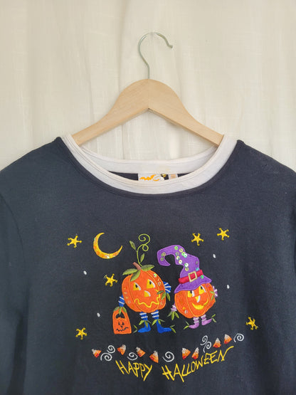 Glitter & Gourd Magic ✨ - vintage Halloween crewneck sweater - size L/XL