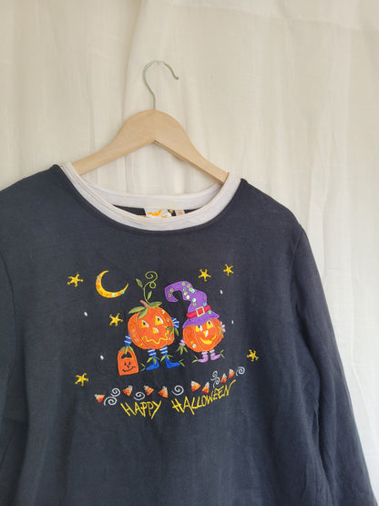 Glitter & Gourd Magic ✨ - vintage Halloween crewneck sweater - size L/XL