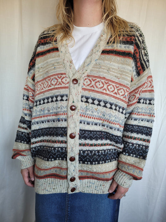 🍂 Grandpa’s Harvest Knit - vintage grandpa vibe knitted cardigan - size XL/XXL