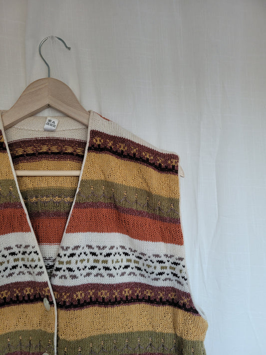 🌾 Fields of Amber - vintage vest with autumn colours - size L
