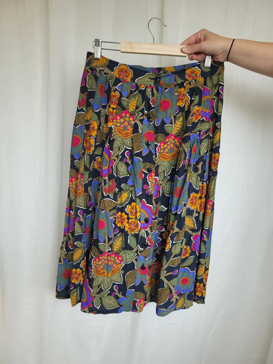 🌸 Meadow Waltz - vintage skirt with funky floral print - size S/M