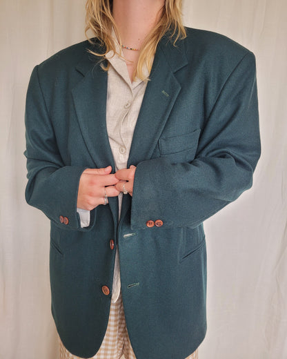 🌲 Evergreen Silence - dark green vintage blazer - size XL/XXL