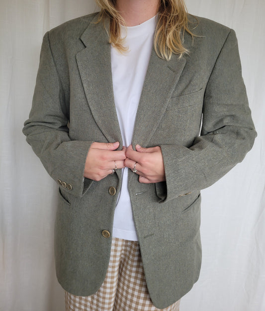 🌅 Whispers of Dawn - vintage green/grey blazer - size L/XL