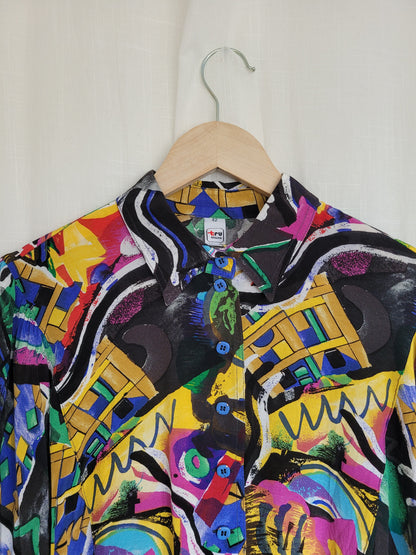 ✨ Abstract Daydream - vintage funky abstract blouse - size L