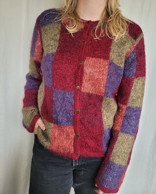 🍁 The Colors of October - vintage cardigan in warm autumn colors - size L