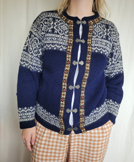 ❄️ Northern Skies - Norwegian knitted cardigan - size S/M