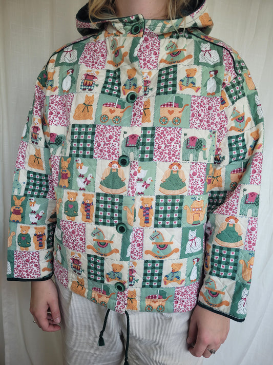 💕 Made with Love - vintage fun quilted jacket - size M/L (boxy fit!)
