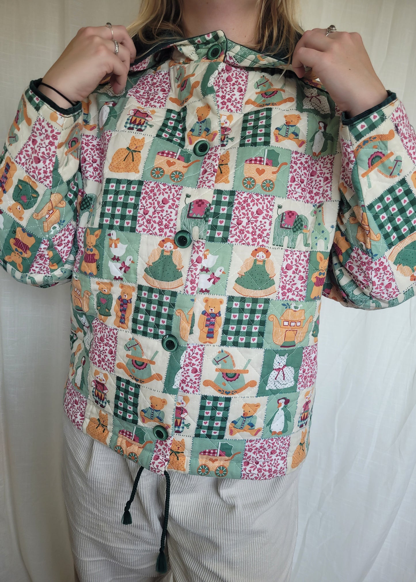💕 Made with Love - vintage fun quilted jacket - size M/L (boxy fit!)
