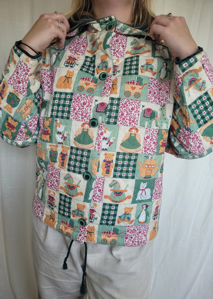 💕 Made with Love - vintage fun quilted jacket - size M/L (boxy fit!)