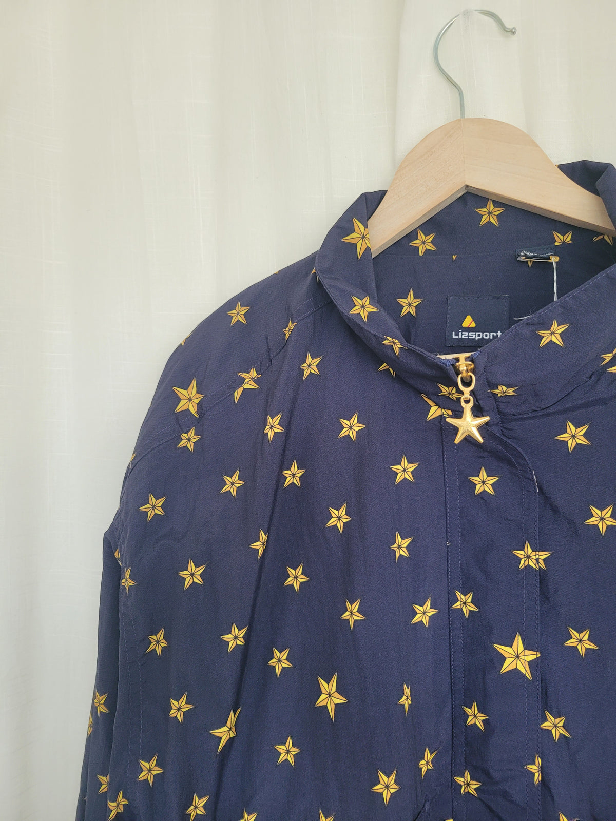 ✨ Chasing Constellations - vintage dark blue jacket with star pattern - size XL