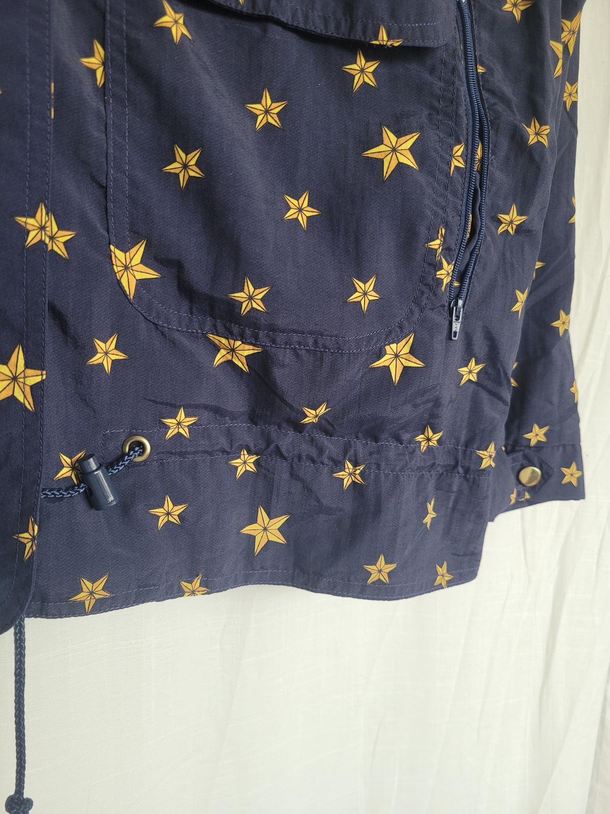 ✨ Chasing Constellations - vintage dark blue jacket with star pattern - size XL