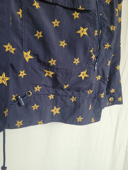 ✨ Chasing Constellations - vintage dark blue jacket with star pattern - size XL
