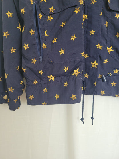 ✨ Chasing Constellations - vintage dark blue jacket with star pattern - size XL