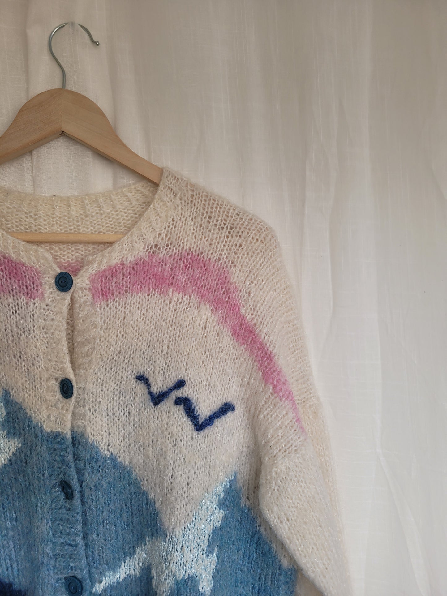 ☁️ The Sky Between Us - vintage knitted cardigan with moutain landscape - size M/L
