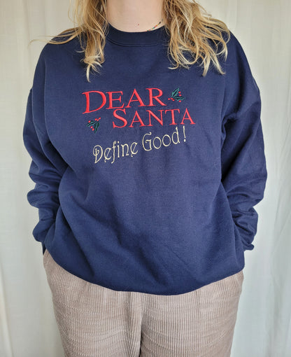 ❄️ Dear Santa… - vintage crewneck sweater with embroidered text - size XL