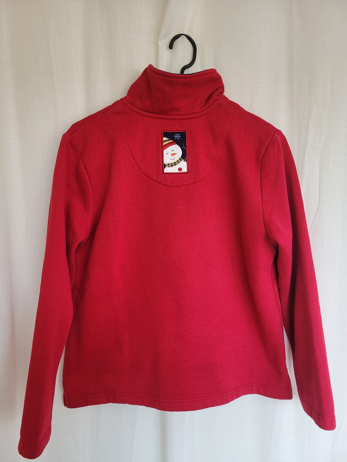 ❄️ Frosty Trio - vintage crewneck with zipper and embroidered snowmen - size S